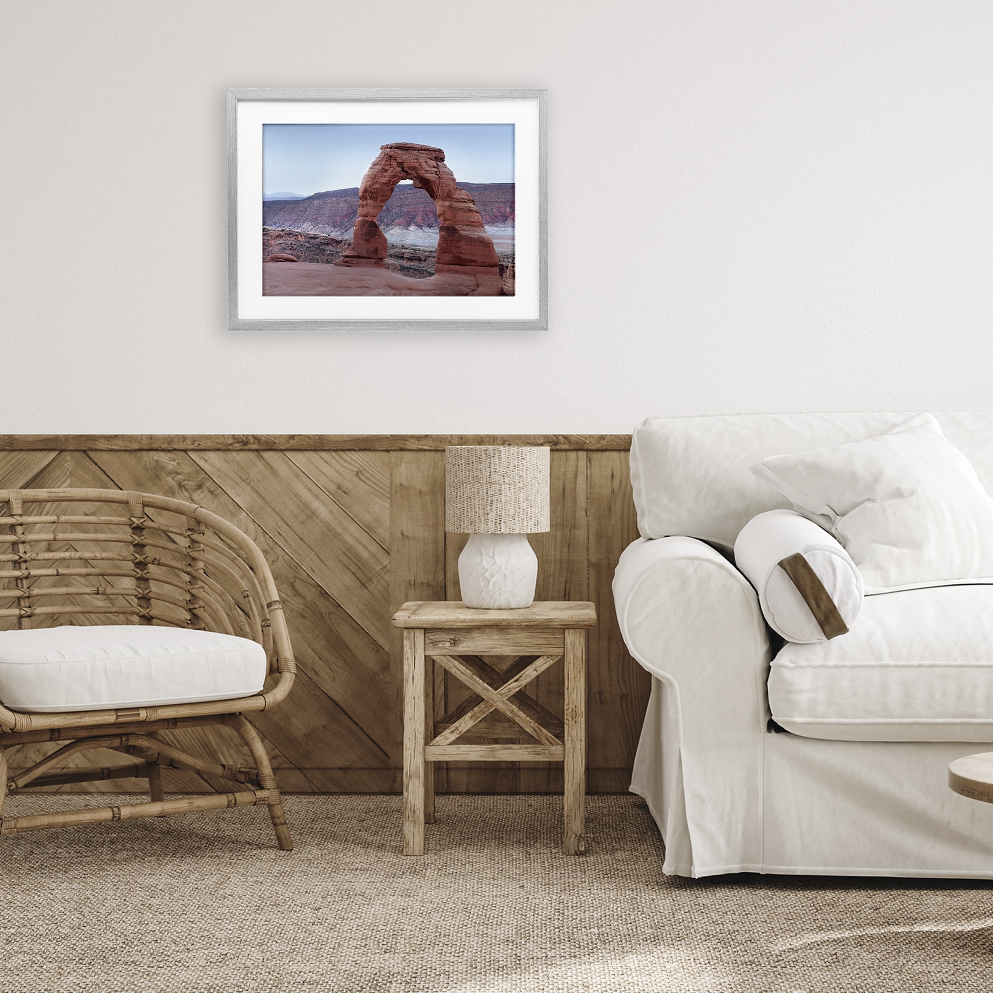 Stupell Industries Time's Sculpture Delicate Arch Gray Framed Print Under Glass, design by Lori Deiter