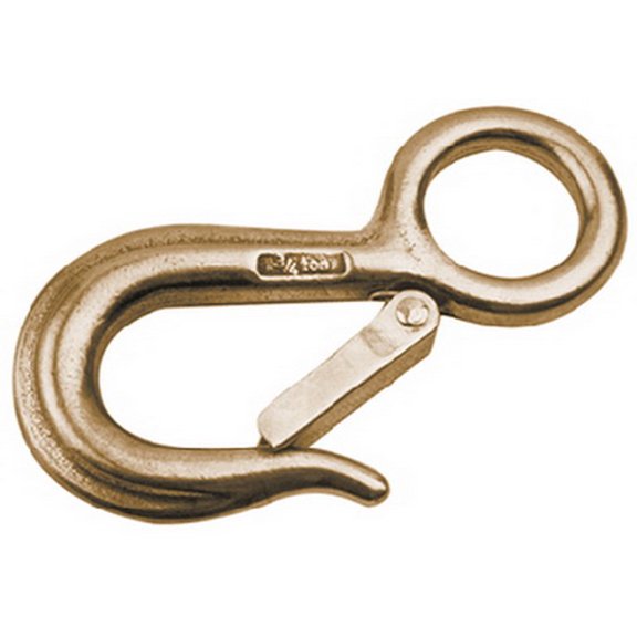 Sea-Dog Line 138305 Bronze Fast Eye Safety Snap Hook, 1,500 lb Capacity, 1/8" Diameter