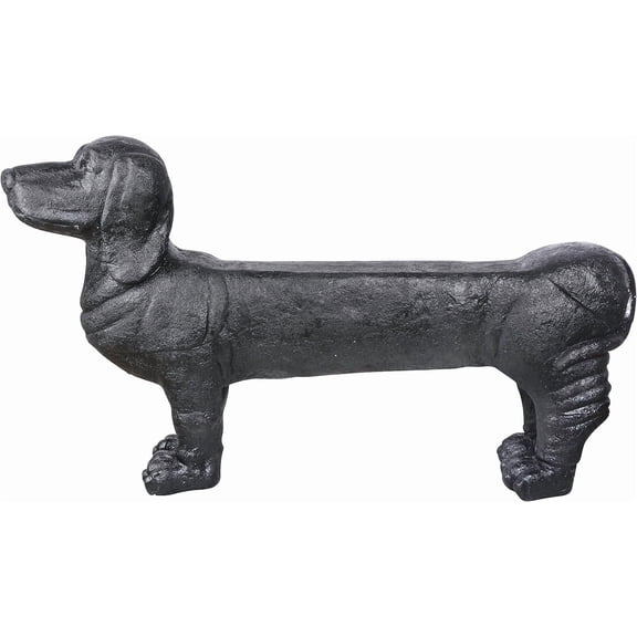Esschert Design AV12 Home Decor Dachshund Dog Bench, 9.75 D 45.8 W 26.13 H, Black