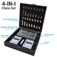 thumbnail image 3 of Board 4-IN-1 Chess Set Kids Adults Chess Board Game for Playing Chess Cards Dices Dotted Tiles, 3 of 7