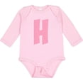 thumbnail image 3 of Inktastic Pink and White Polka Dots Letter H Boys or Girls Long Sleeve Baby Bodysuit, 3 of 5
