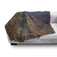 thumbnail image 3 of Nature Scene Soft Flannel Fleece Blanket, Waipoo Falls in Waimea Canyon Hawaii Nature Beauty Scenic Panorama, Cozy Plush for Indoor and Outdoor Use, 70" x 90", Ginger and Sage Green, by Ambesonne, 3 of 6