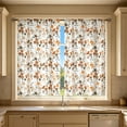 thumbnail image 2 of 2 Panel Fall Kitchen Curtains, Vintage Autumnal Theme Farmhouse Vibe Wild Flowers Curtains, Window Drapes Set for Kitchen Cafe Decor - 27.5X47'', 2 of 7