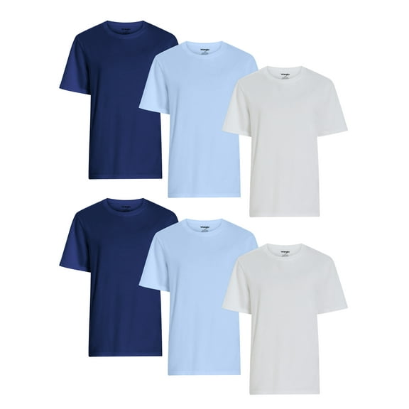 Wrangler Crew Neck Cotton Stretch Relaxed Fit Undershirts for Men 6-Pack (S-3XL)