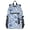 Blue and White Porcelain Floral, variant on JIALIOU 14" Laptop Backpack Waterproof Airline Approved Stylish Casual Daypack for Travel Business College Work, Wavy Lines and Heart