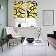 thumbnail image 5 of 2 Panels Kitchen Tier Curtains 39 Inch Length, Yellow Geometric Grommets Window Treatment Curtain, Farmhouse Abstract Black White Striped Thermal Curtains Drapes for Living Room/Bathroom, 5 of 9