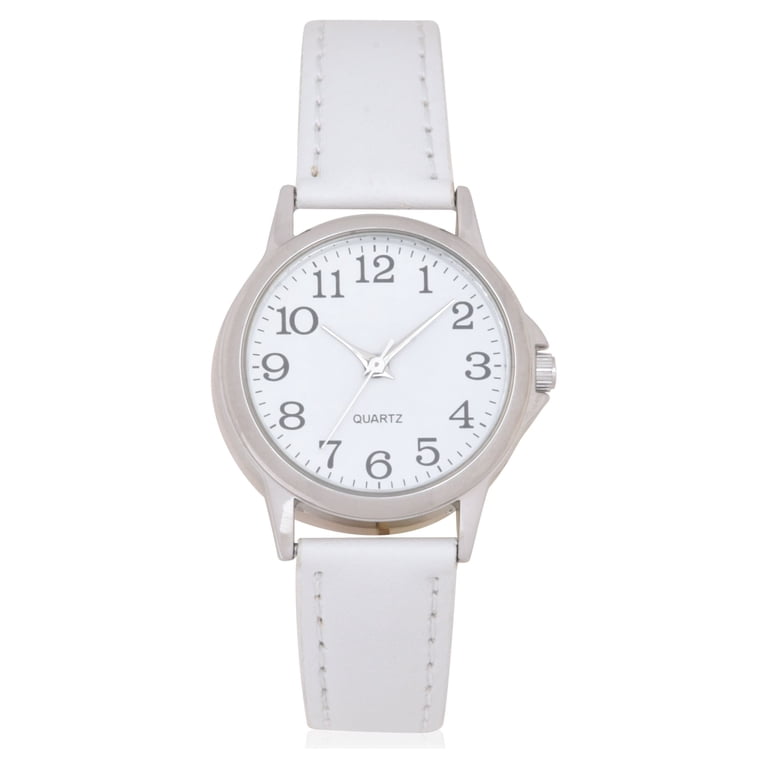 Time and Tru Women's Analog Watch White Leather Strap photo 1