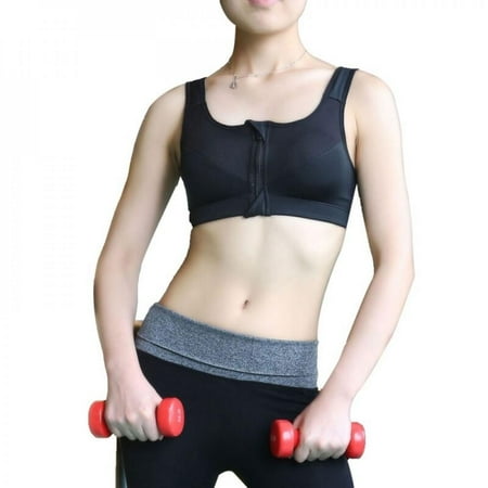 

Big Save! Zipper Cozy Gym Sports Push Up Bras Women Underwear No Rims Fitness Running Shockproof Seamless Bra Top