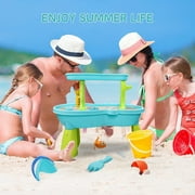 JBeeCtrl Water Table for Toddlers, 2-Tier Sand and Water Play Table Toys for Toddlers Kids, Outdoor Activity Sensory Tables Outside Beach Toys for Toddler Boys Girls Age 1-3 3-5