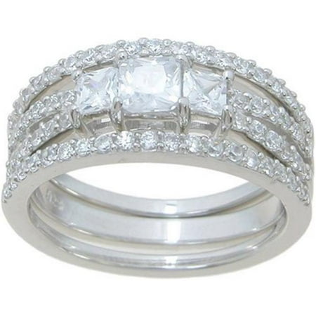 Plutus Kkrs6825 Sterling Silver Double Band Wedding Ring Set 44