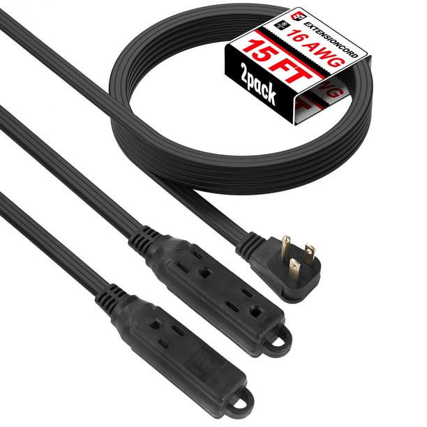 Cable de extensión EP de 15 pies, 3 salidas y 3 clavijas con conexión a tierra, uso en interiores