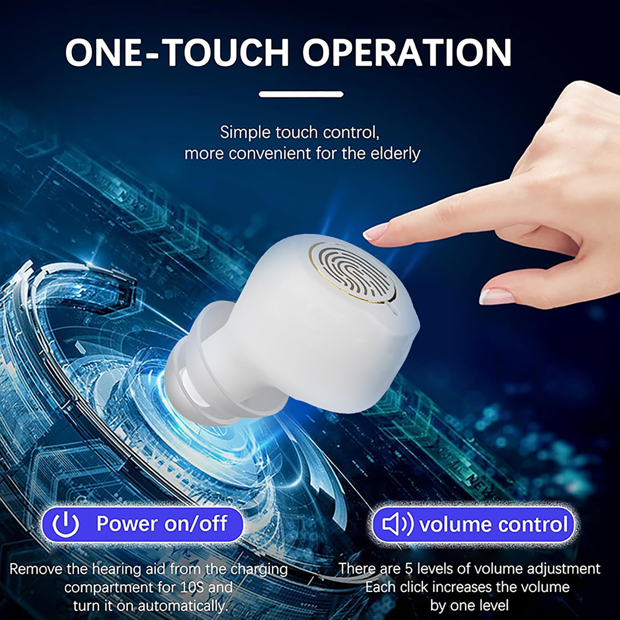Adofi Hearing Aids for Seniors Rechargeable with Noise Cancelling, Adults Hearing Amplifiers for Severe Hearing Loss, Hearing Aid with Magnetic Charging Case, Personal Sound Hearing Amplifiers