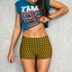 thumbnail image 3 of Fotbe Retro Yellow and Black Houndstooth Shorts Sin Costuras – Shorts Deportivos de Cintura Alta para Mujer, Elásticos para Gimnasio, Yoga, Running o Ciclismo-Medium, 3 of 8