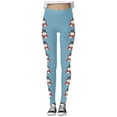 thumbnail image 4 of Fiaer Christmas Black Leggings Women Plus Size Trendy Xmas Yoga Pants Snowman Graphic High Waisted Stretch Comfy Slim Fit Holiday Workout Trousers Blue S, 4 of 5