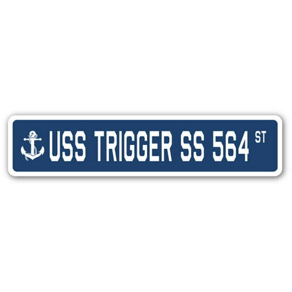 USS TRIGGER SS 564 Street Sign us navy ship veteran sailor gift