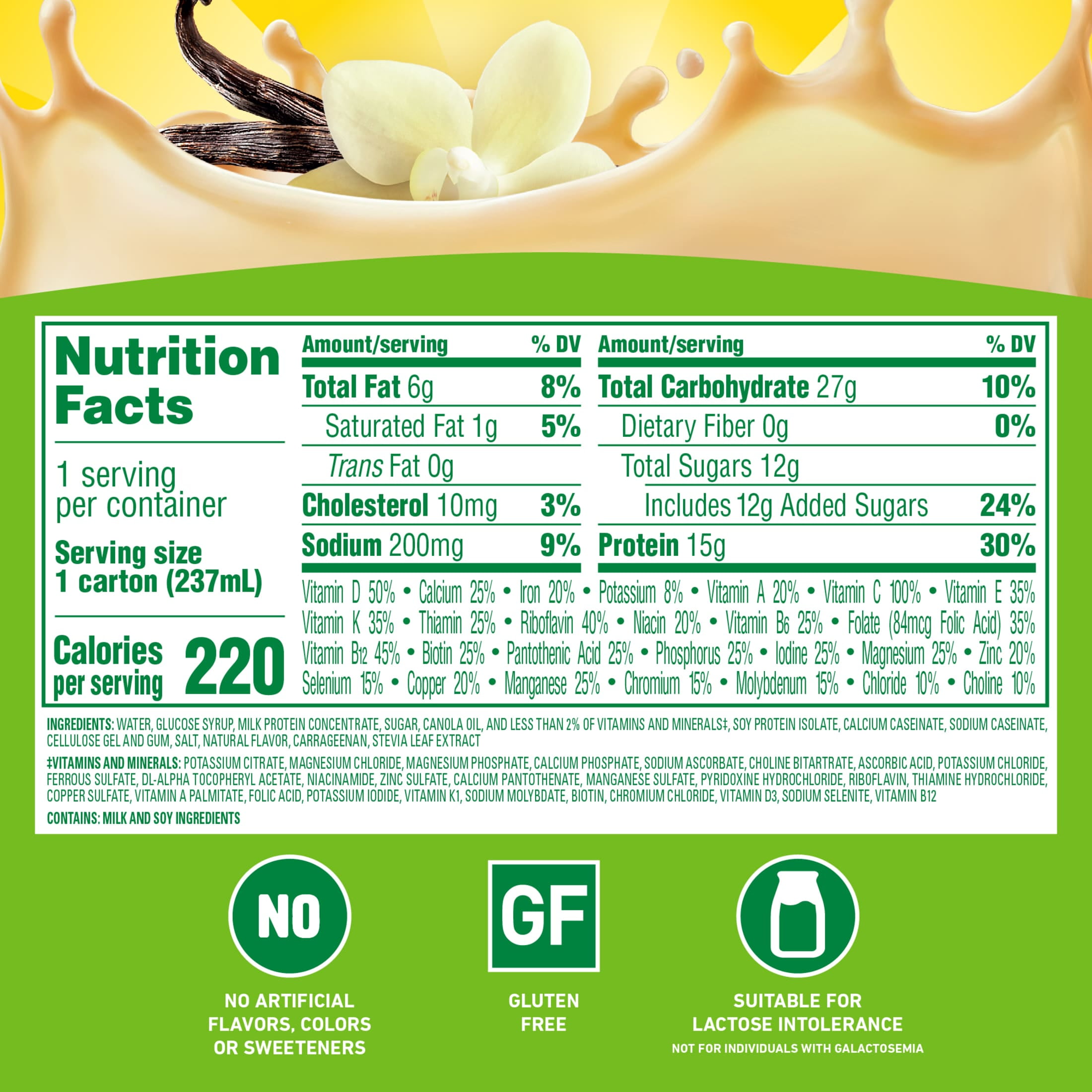 (2 pack) Carnation Breakfast Essentials High Protein Nutritional Drink Shakes, Classic French Vanilla Breakfast Shakes, 8 fl oz, 12 Pack