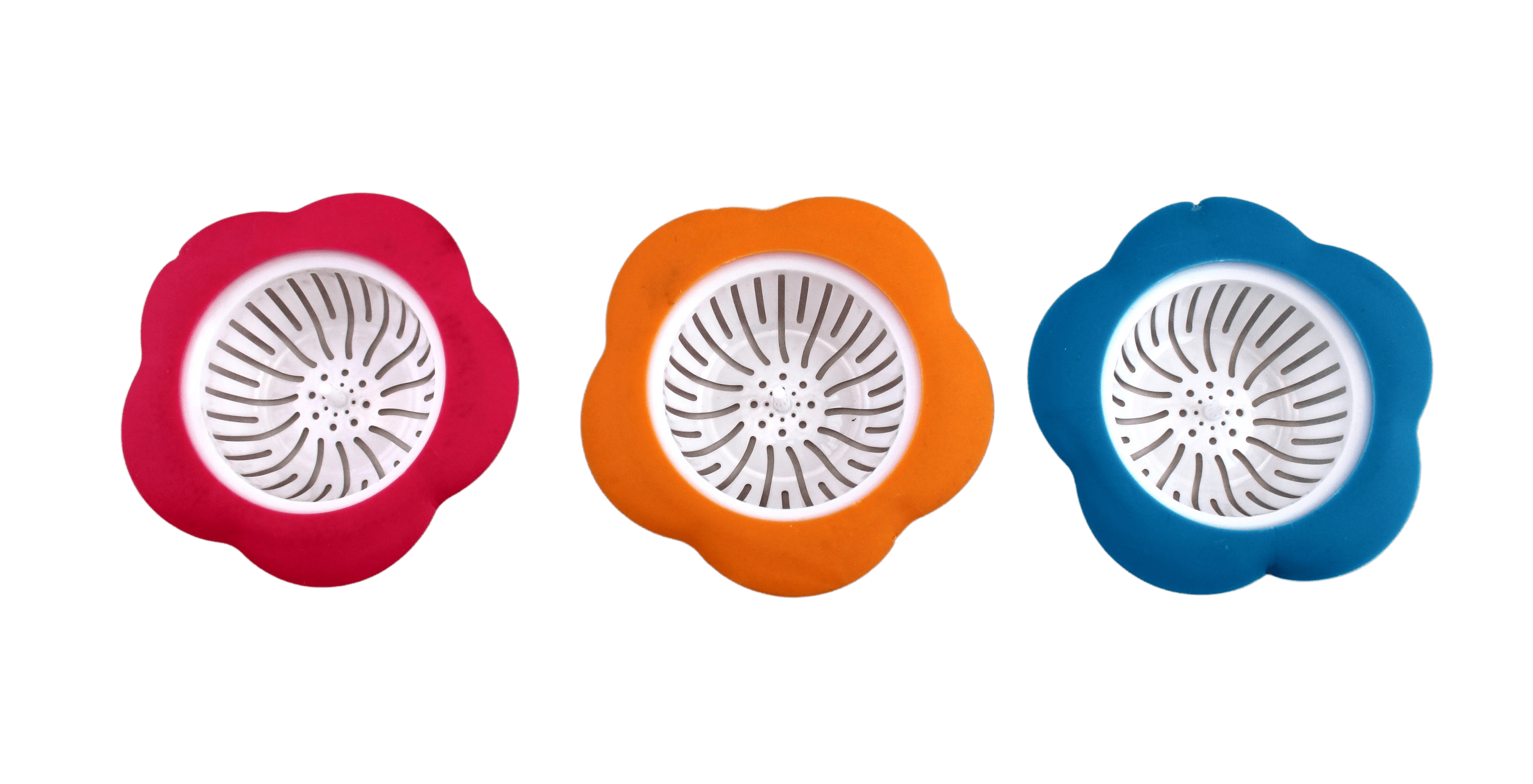 Dependable Industries 3 pack Silicone and Plastic Drain Guard Sink Strainer Filter Basket