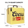 thumbnail image 2 of Coors Banquet 14-Quart Retro Ice Chest Cooler with Bottle Opener, 13L, Yellow/Silver, 2 of 7