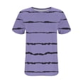 thumbnail image 5 of Summer Plus Size Tops for Womens 2025 Fashion Casual Short Sleeve Round Neck Print Ladies Blouse Gifts for Womens, 5 of 8