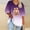 Purple, variant on Qulqfy Plus Size Womens Shirts 3/4 Length Sleeve Fall V-Neck Graphic Boho Comfy Knit Spring Dressy Casual Summer Tops for Women XL