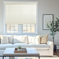 Chicology 23"W X 84"H Alabaster Cordless Light Filtering 1" Slats Vinyl Mini Window Blinds