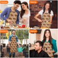 thumbnail image 7 of Brown Buffalo Pattern Apron-Garden Aprons for Women with Pockets-Cotton Linen Waterproof Kitchen Cooking Gardening Aprons Adjustable for Kitchen,Cooking,BBQ and Salon 33x27 Inch, 7 of 7