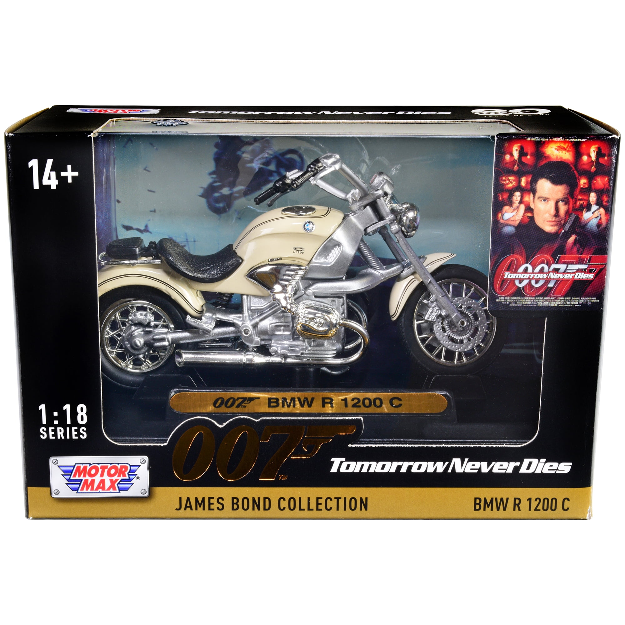 BMW R 1200 C Motorcycle Cream James Bond 007 "Tomorrow Never Dies" (1997) Movie "James Bond Collection" Series 1 18 Diecast Model Car by Motormax