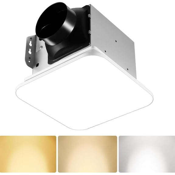 Bathroom Exhaust Fan with Light 110 CFM Quiet with Color Change, 3000K/4000K/5500K 1000LM Household Ventilation Fan Light Combo, Energy Saving Ceiling Mount Bathroom Extractor, Memory Function