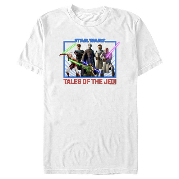 Men's Star Wars: Tales of the Jedi Group Square  Graphic Tee White X Large