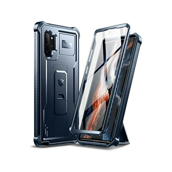 for Samsung Galaxy Note 10  Plus Case, [Built in Screen Protector and Kickstand] Heavy Duty Military Grade Protection Shockproof Protective Cover for Samsung Galaxy Note 10 Plus (Blue)