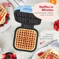 thumbnail image 4 of Rise by Dash 7-inch Rounded Square Waffle Maker, Hash Browns, Keto Chaffles, Easy Clean Nonstick, Blue, New, 4 of 8