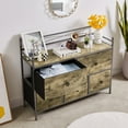 thumbnail image 5 of VECELO 5 Drawers Dresser Metal Frame and Wooden Top Floor Storage Cabinets for Living Room, Bedroom, Office, Gray, 5 of 7