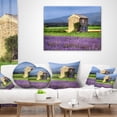 thumbnail image 3 of Designart House in the Lavender Field - Landscape Printed Throw Pillow - 18x18, 3 of 4