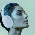 thumbnail image 2 of CXALSSY X3 Active Noise Cancelling Headphones, Over-Ear Headphones with Mic for Kids/Adults/Teen/School/TV, Blue, 2 of 6