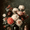 Peonies, variant on Antique Danish Interior Still Life Canvas Moody Vintage Vertical Home Wall Art