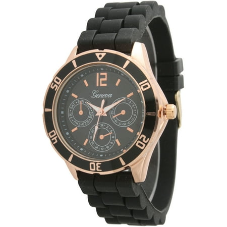 Chronograph Tachymeter Watch - Women's Silicone Band Sporty Tachymeter Chronograph Watch