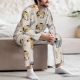 thumbnail image 5 of Mens Pajamas Set, Cute Dog Bone Puppy Button Down Long Sleeve Loungewear Sleepwear Pjs sets for Men, 5 of 5