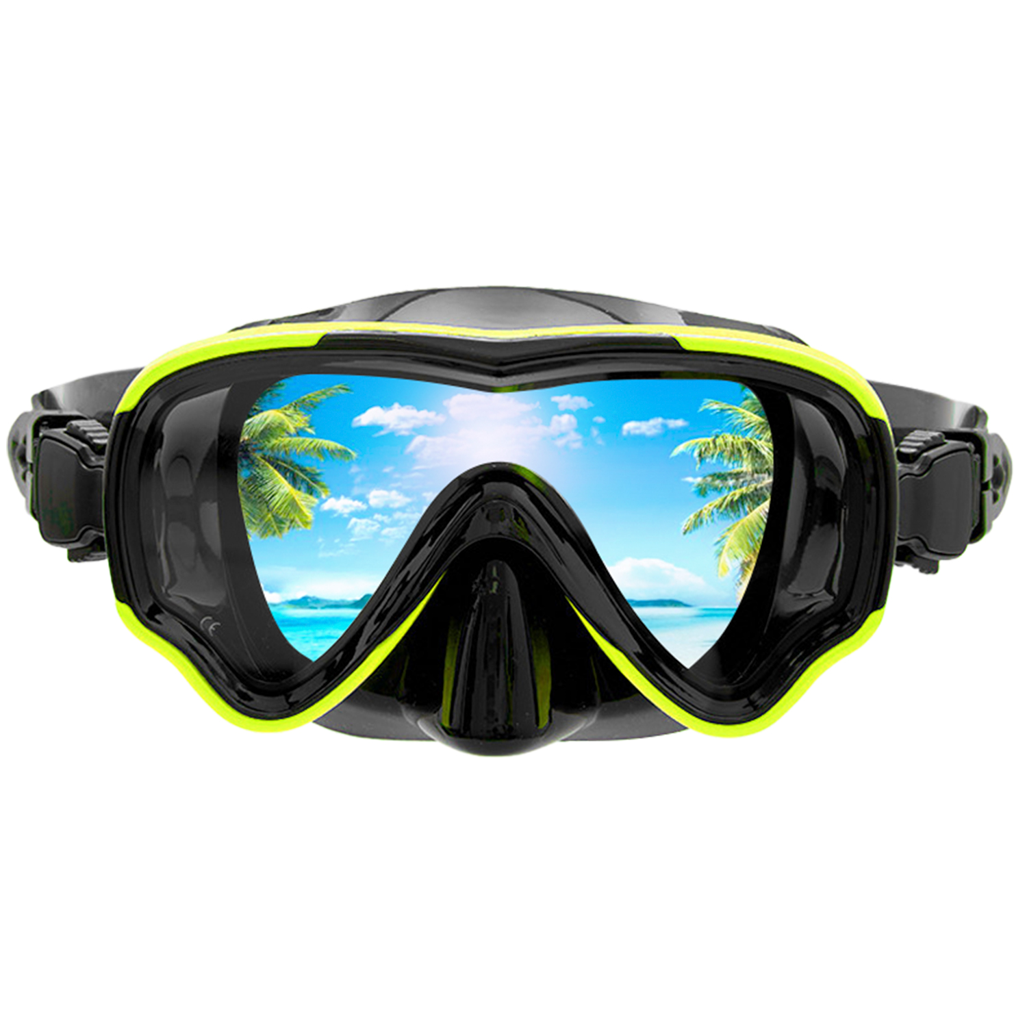 Kids Swim Goggles, Swim Mask with Nose Cover, Tempered Glass Snorkel Diving Mask for Youth Kids