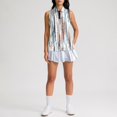 thumbnail image 5 of Women's Golf Shirts Printed Sleeveless Athletic Tank Tops Collared Zip Quick Dry Golf Top for Summer Sports Multicolor S, 5 of 6