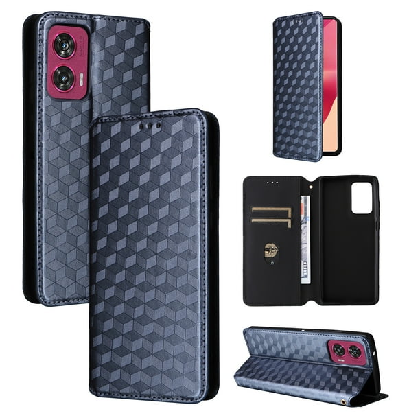 Funda Flip para Motorola Edge 50 Fusion 5G con Patrón de Cuadros y Cierre Magnético Seguro