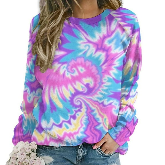 Pastel Tie Dye Swirl Hoodie Women Hoodies Sweatshirts Oversized O-Neck Pullover Clothing