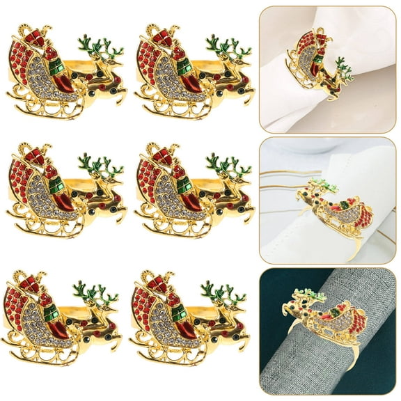 HONITANO 6Pcs Multi Color Elk Shaped Napkin Buckles For Tableware In Hotels And Gatherings