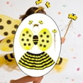 thumbnail image 4 of Conjunto de disfraz de abeja para niñas, disfraz de cosplay con alas de abeja, antena, diadema y varita. Estilo A, 4 of 8