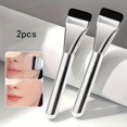 thumbnail image 1 of 1pc Ultra-Thin Straight-Line Foundation Brush - Smooth Flat Head for Flawless Mask Application, Non-Absorbent, Soft Nylon Bristles, Durable ABS Plastic Rod, Unscented, Suitable for Normal Skin Types, 1 of 5