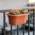 thumbnail image 5 of Wall Mounted Plastic Planter Balcony Railing Hanging Pot Fence Mount Garden Container Brick Red, 5 of 6