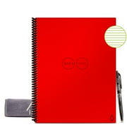 Angle View: Rocketbook Core Smart Reusable Notebook - Red - Letter Size Eco-friendly Notebook (8.5" x 11") - 32 Lined Pages - Includes 1 Pen and Microfiber Cloth