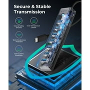 ORICO 7-Port USB 3.0 High Speed Hub with 5Gbps Extender and Multi Port Adapter for Laptop, 1.64ft Cable