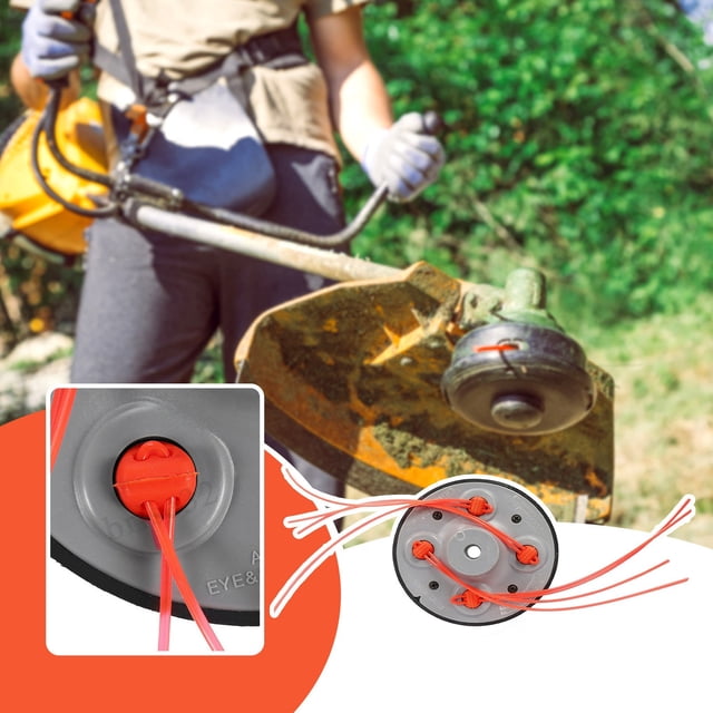 Frosted Plastic Grass Trimmer Head Replacement Top Rope Strimmer Lawn Mower Accessory Heavy Duty Weed Eater for Chain Links Concrete Rocks Landscaping Durable Cutting Line Trimmer Head Attachment