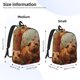 thumbnail image 2 of Disketp Rose Cute Guinea Pig print Canvas Backpack Lightweight Travel Daypack Student Rucksack Laptop Backpack-Medium, 2 of 5