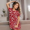 thumbnail image 3 of Easygdp Question Marks1 Camisón de manga corta para mujer, informal, estampado, 3 of 6